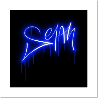 Selah - Blue Neon - Christian Tee Posters and Art